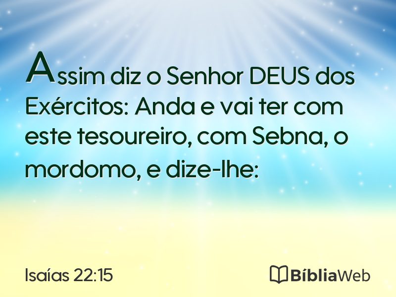 Isaías 22:15 em imagem para compartilhar
