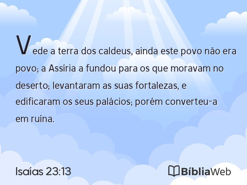 Isaías 23:13 em imagem para compartilhar