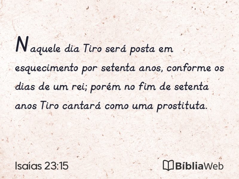 Isaías 23:15 em imagem para compartilhar