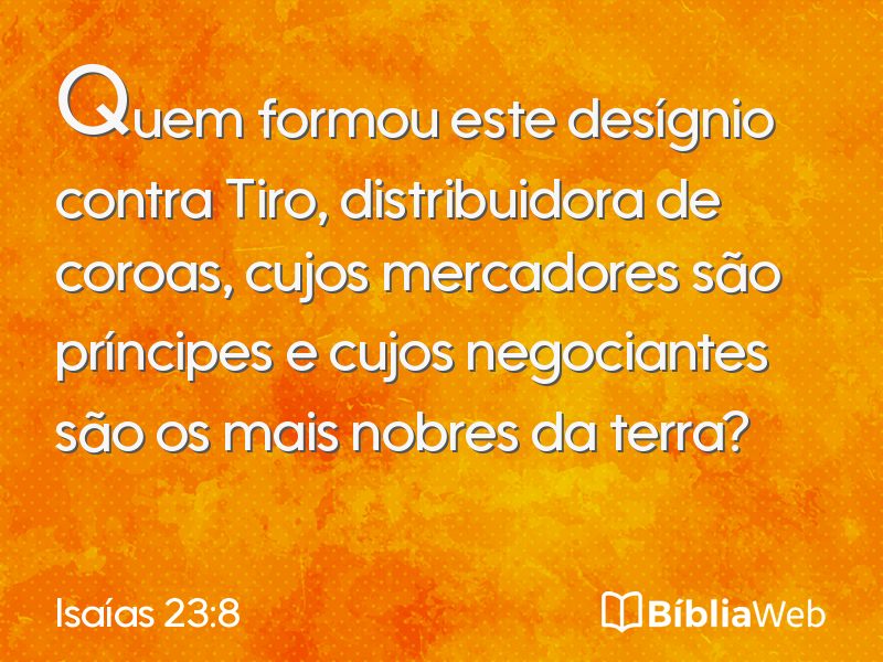 Isaías 23:8 em imagem para compartilhar
