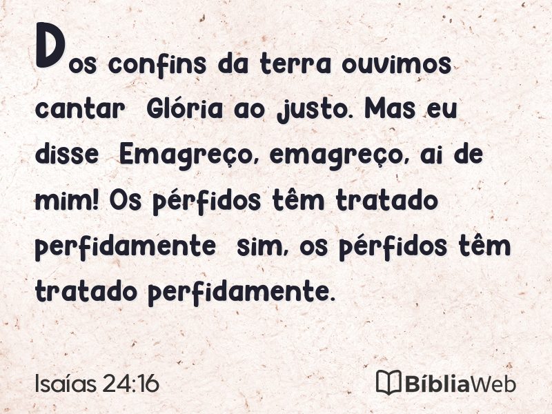 Isaías 24:16 em imagem para compartilhar