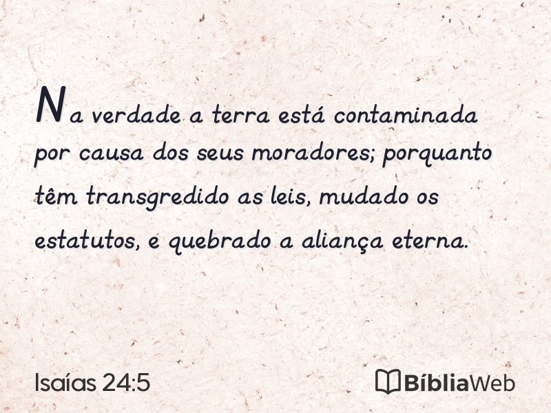 Isaías 24:5 em imagem para compartilhar