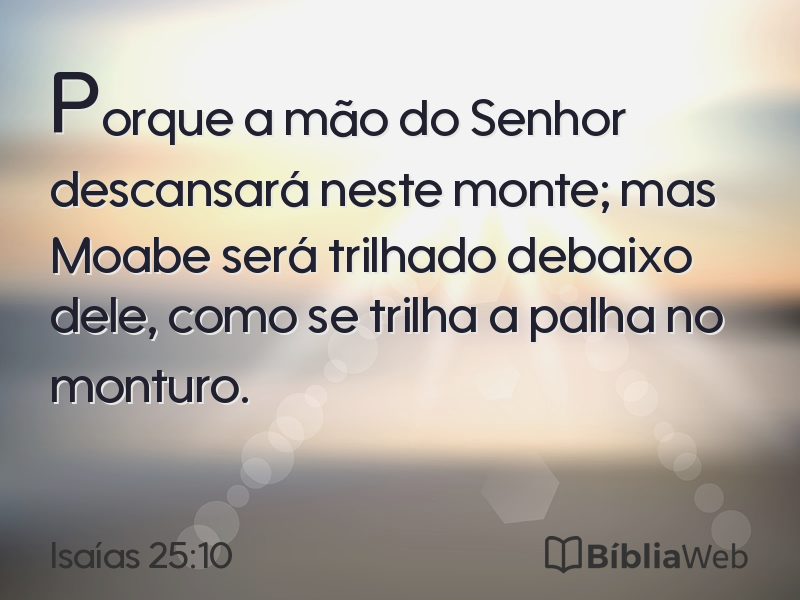 Isaías 25:10 em imagem para compartilhar