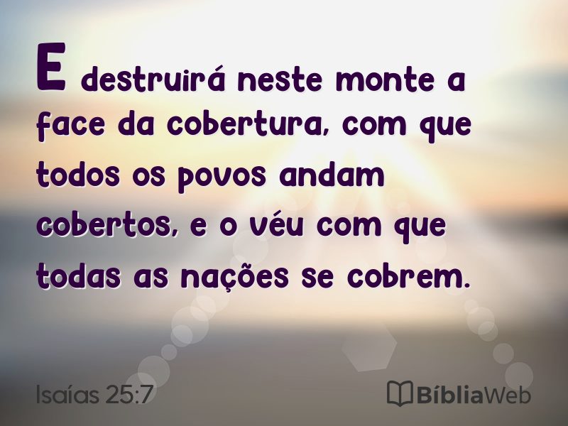 Isaías 25:7 em imagem para compartilhar