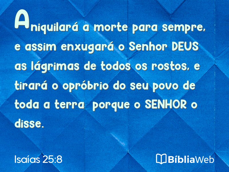 Isaías 25:8 em imagem para compartilhar