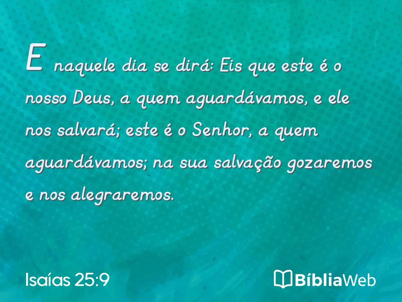 Isaías 25:9 em imagem para compartilhar
