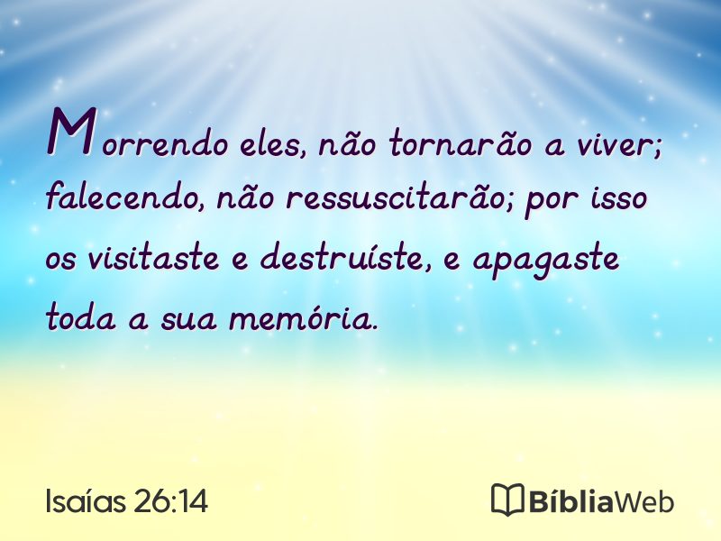 Isaías 26:14 em imagem para compartilhar