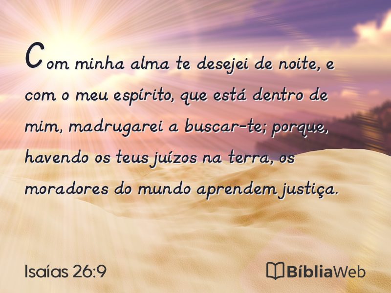 Isaías 26:9 em imagem para compartilhar