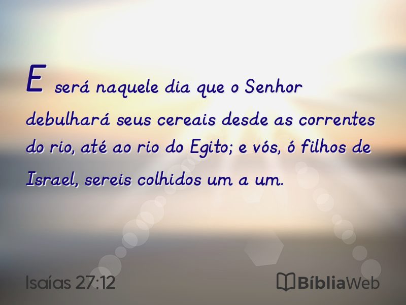 Isaías 27:12 em imagem para compartilhar