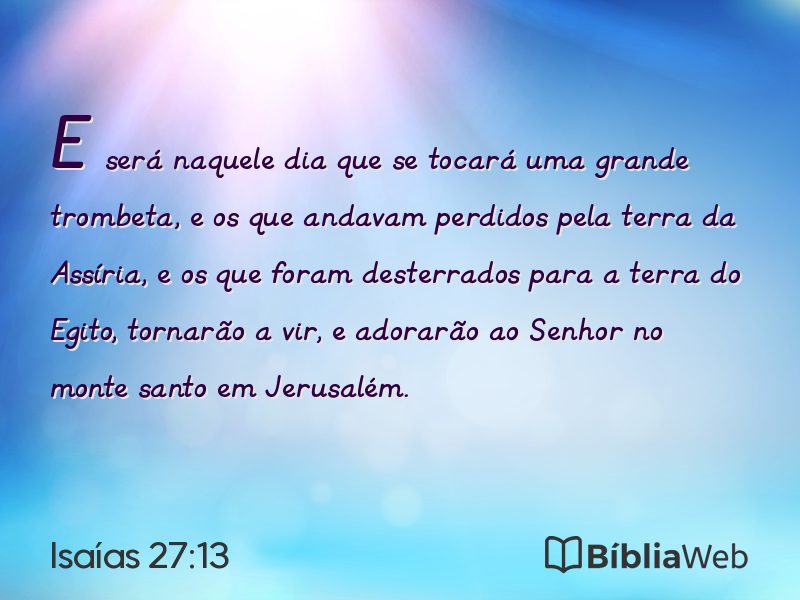 Isaías 27:13 em imagem para compartilhar