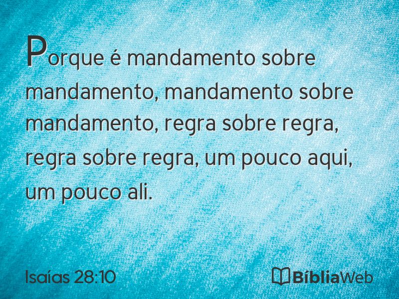 Isaías 28:10 em imagem para compartilhar