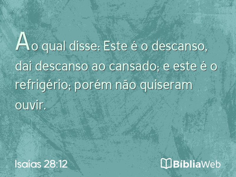 Isaías 28:12 em imagem para compartilhar