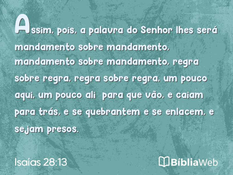 Isaías 28:13 em imagem para compartilhar