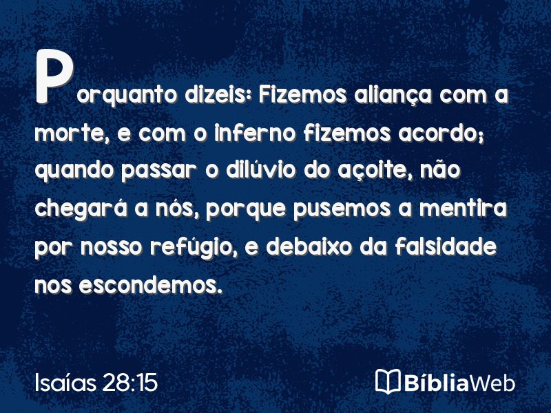 Isaías 28:15 em imagem para compartilhar