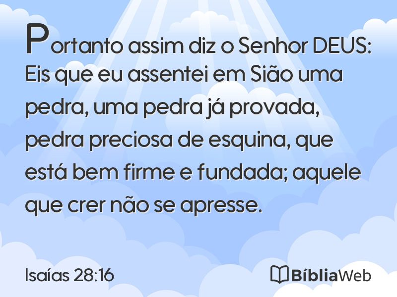 Isaías 28:16 em imagem para compartilhar