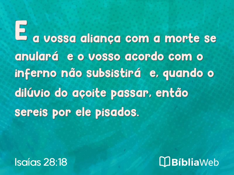 Isaías 28:18 em imagem para compartilhar
