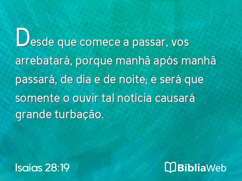 Isaías 28:19 em imagem para compartilhar