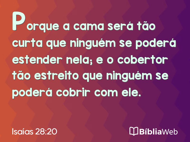 Isaías 28:20 em imagem para compartilhar