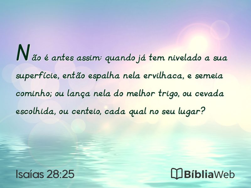 Isaías 28:25 em imagem para compartilhar