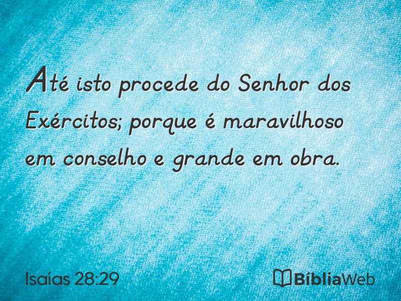 Isaías 28:29 em imagem para compartilhar