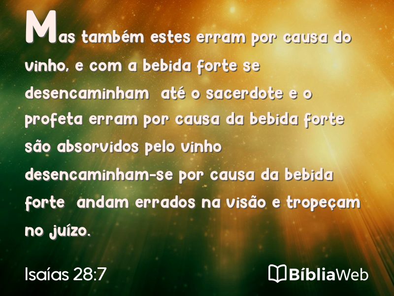 Isaías 28:7 em imagem para compartilhar