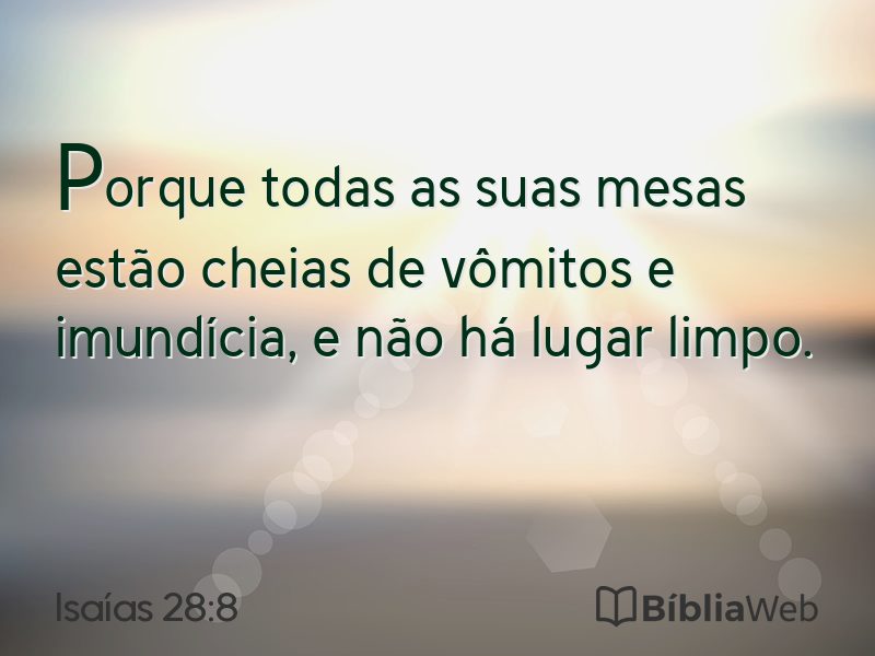 Isaías 28:8 em imagem para compartilhar