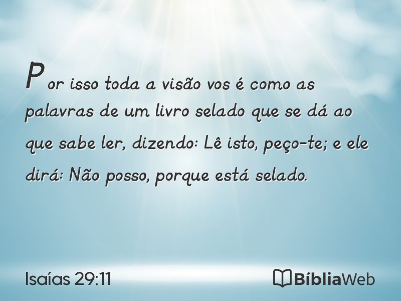 Isaías 29:11 em imagem para compartilhar