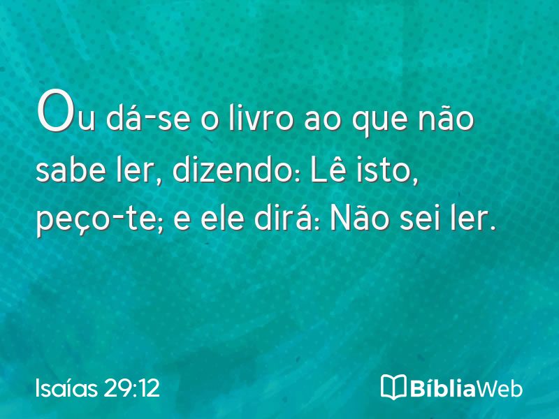 Isaías 29:12 em imagem para compartilhar