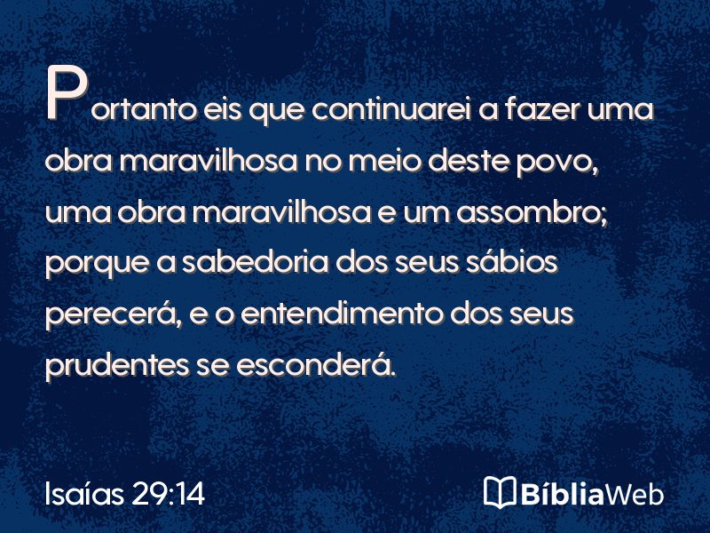 Isaías 29:14 em imagem para compartilhar