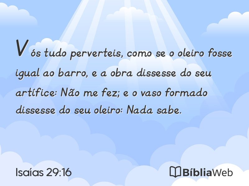 Isaías 29:16 em imagem para compartilhar