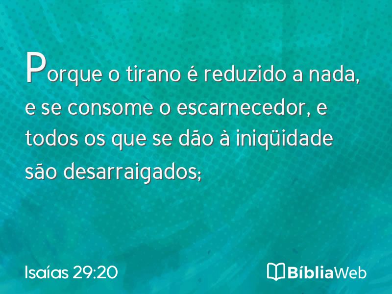 Isaías 29:20 em imagem para compartilhar