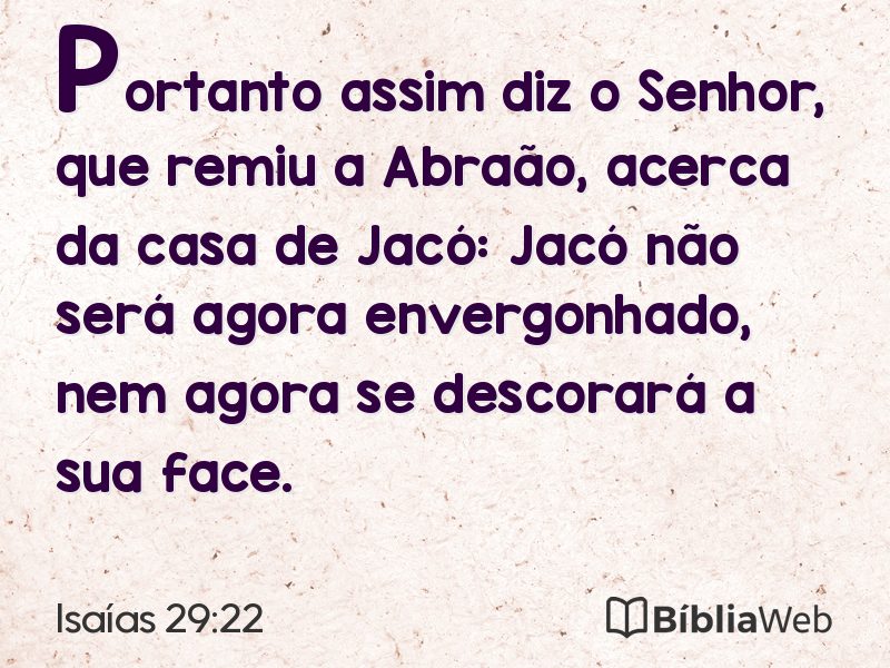 Isaías 29:22 em imagem para compartilhar