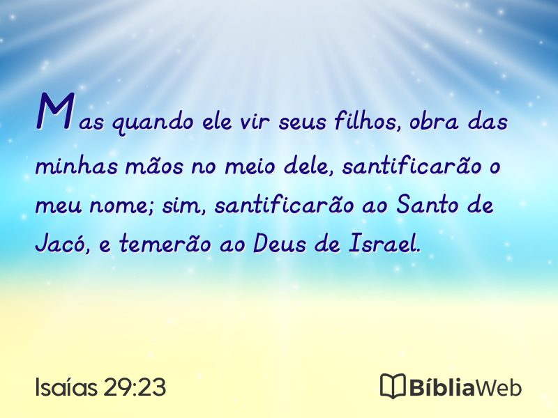 Isaías 29:23 em imagem para compartilhar