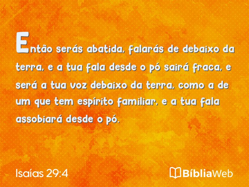 Isaías 29:4 em imagem para compartilhar