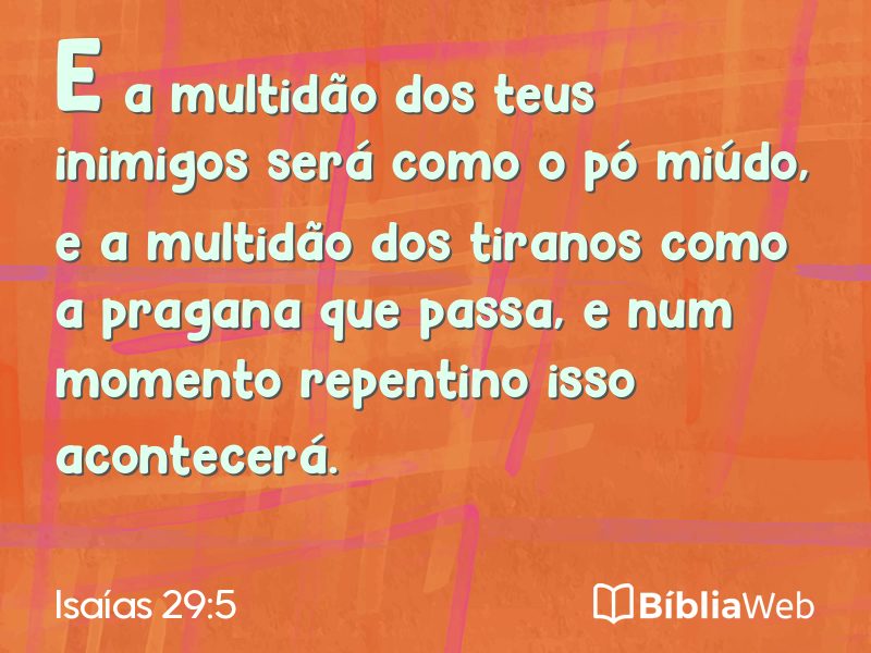 Isaías 29:5 em imagem para compartilhar