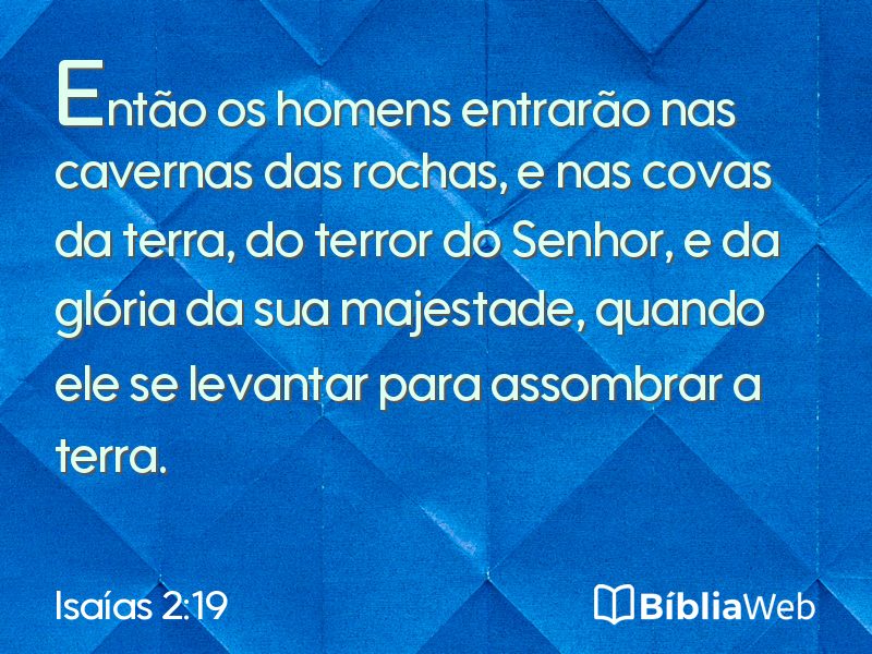 Isaías 2:19 em imagem para compartilhar