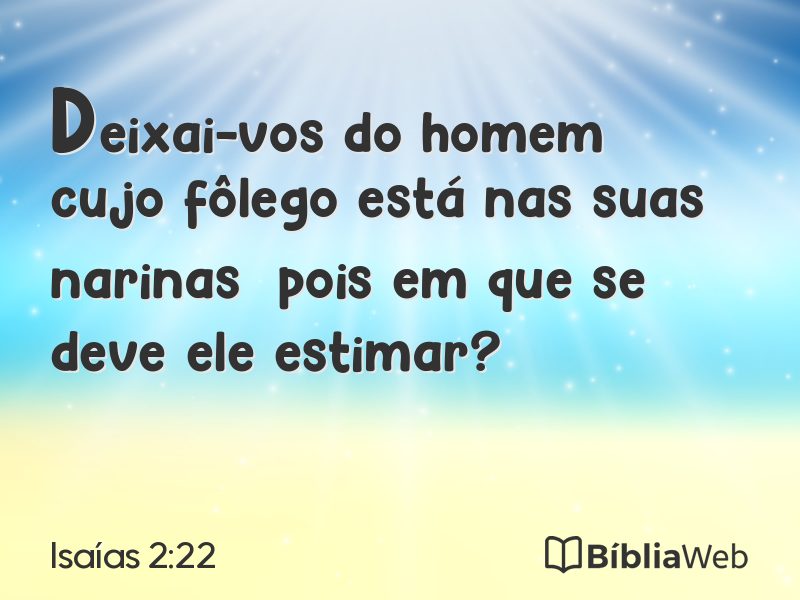 Isaías 2:22 em imagem para compartilhar