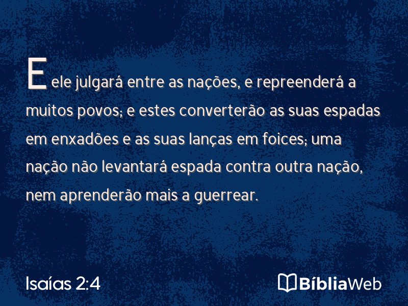 Isaías 2:4 em imagem para compartilhar