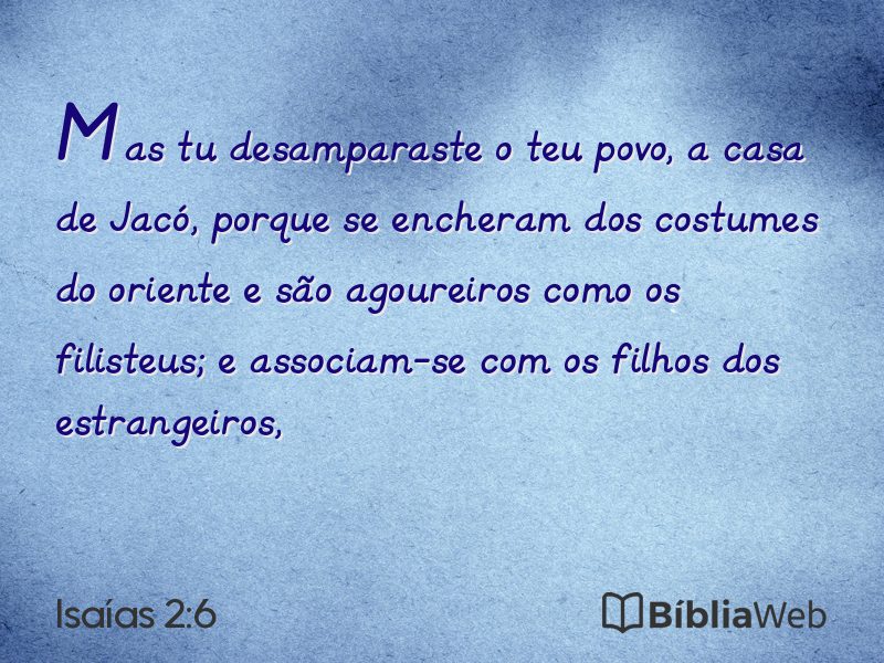 Isaías 2:6 em imagem para compartilhar
