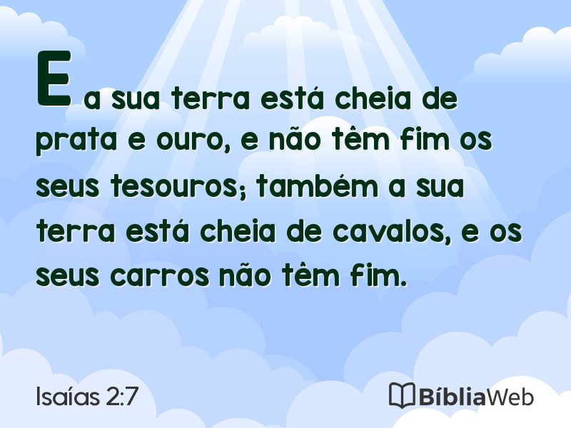 Isaías 2:7 em imagem para compartilhar