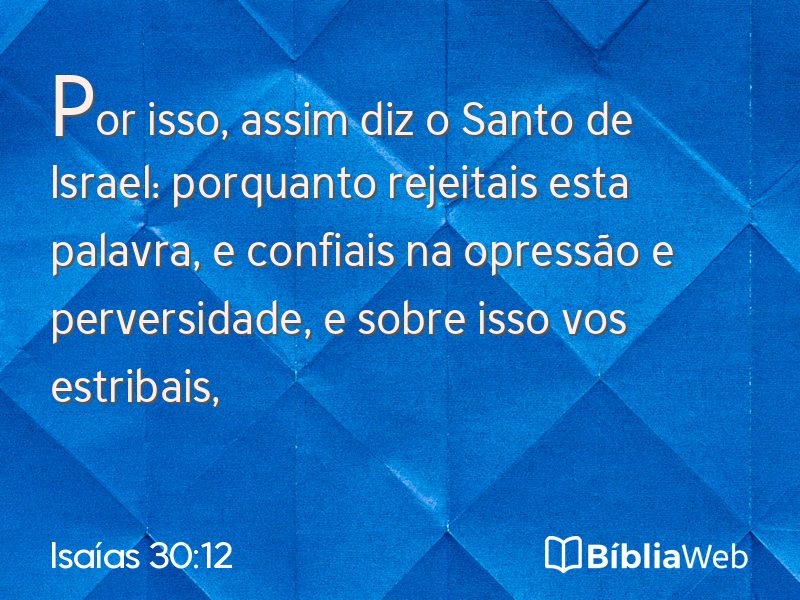 Isaías 30:12 em imagem para compartilhar