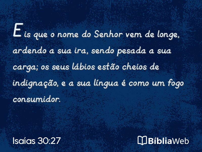 Isaías 30:27 em imagem para compartilhar