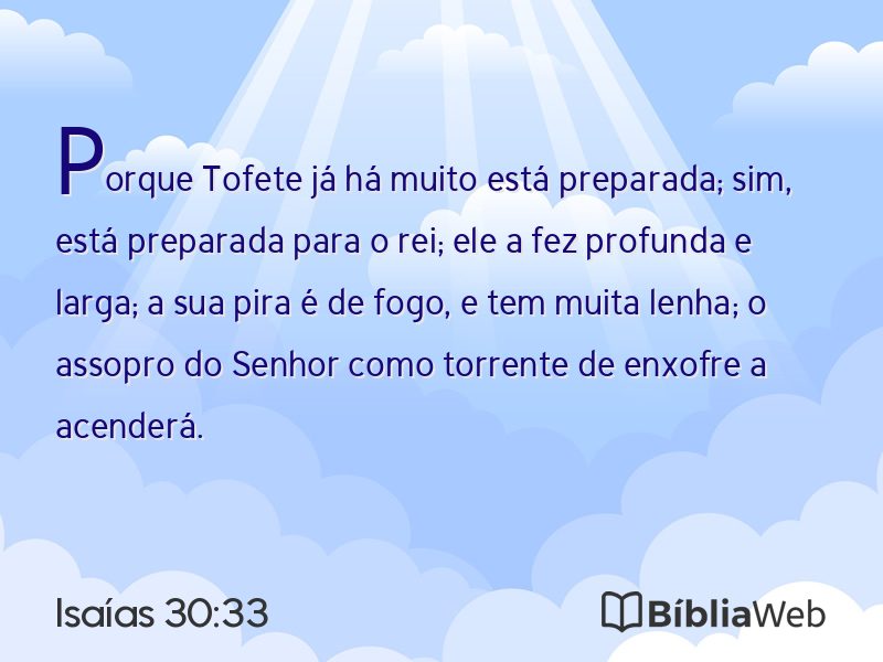 Isaías 30:33 em imagem para compartilhar