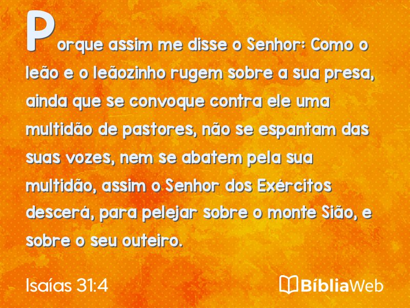 Isaías 31:4 em imagem para compartilhar