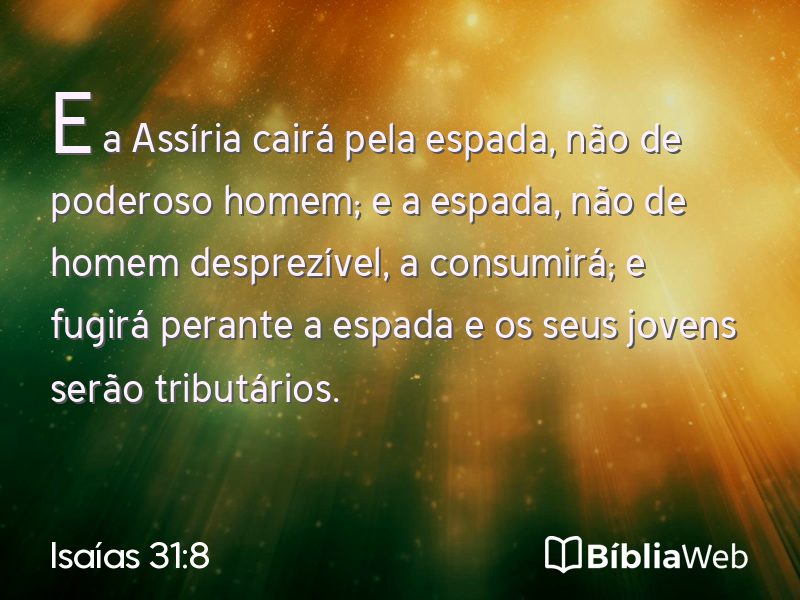 Isaías 31:8 em imagem para compartilhar
