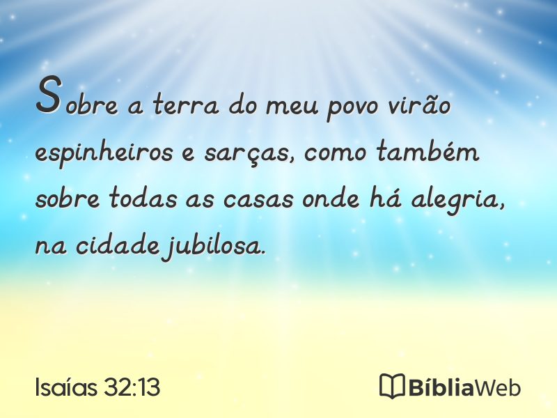 Isaías 32:13 em imagem para compartilhar