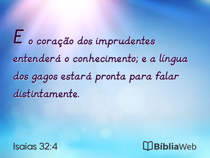 Isaías 32:4 em imagem para compartilhar