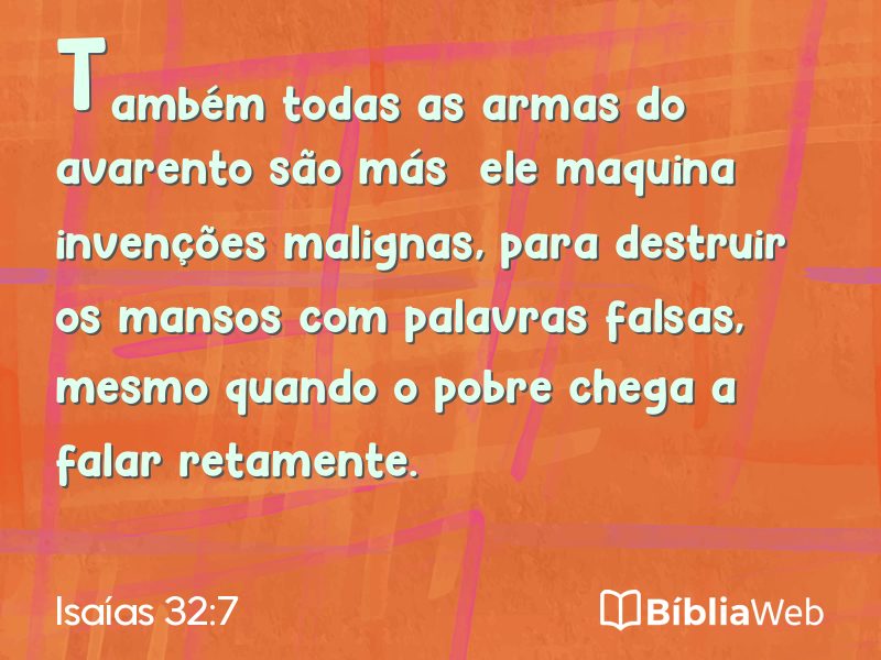 Isaías 32:7 em imagem para compartilhar