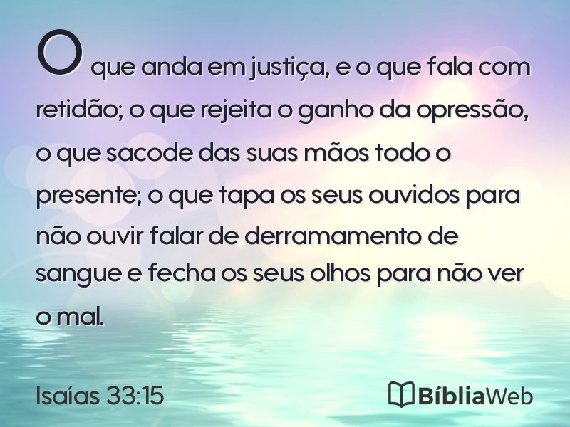 Isaías 33:15 em imagem para compartilhar