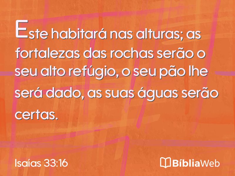 Isaías 33:16 em imagem para compartilhar